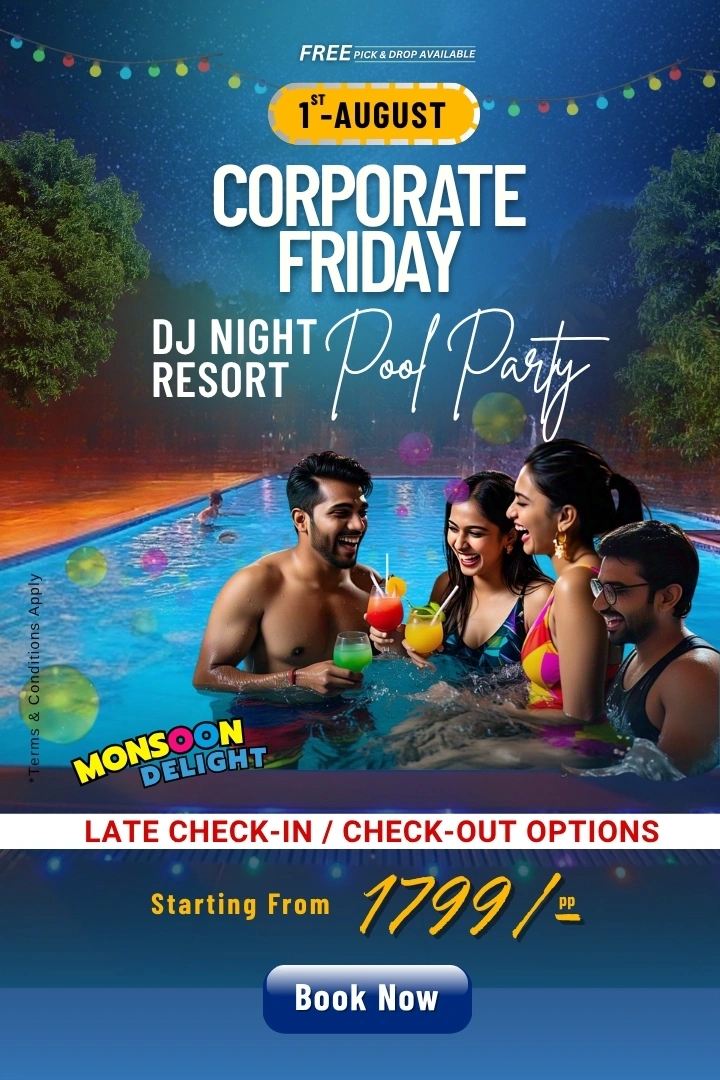 sizzle bay resort friday pool party near pune