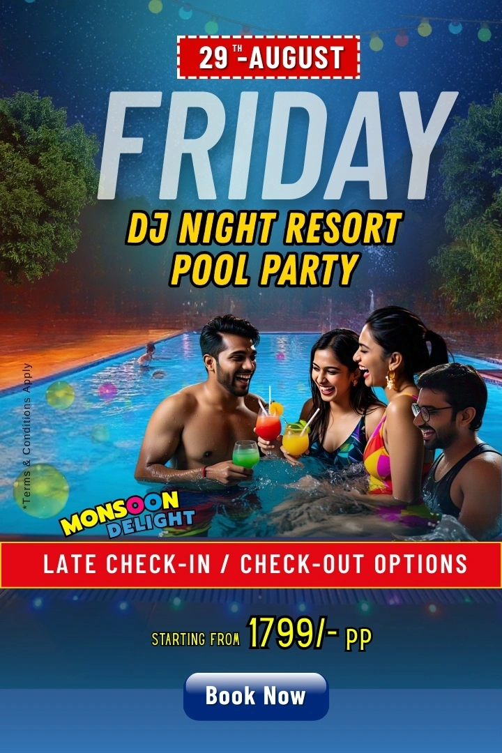 sizzle bay resort friday party stay near pune